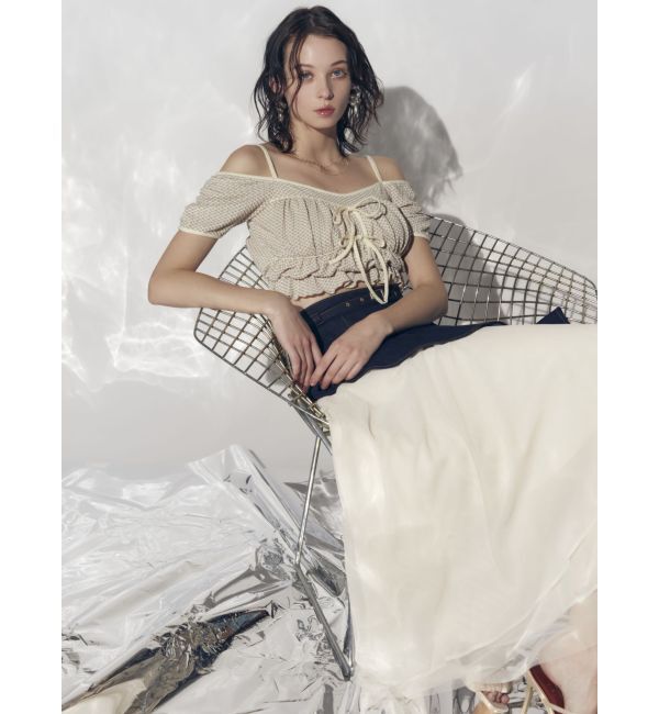 RESEXXY「ダブルリボンクロップドトップス」|Tシャツ・カットソー|