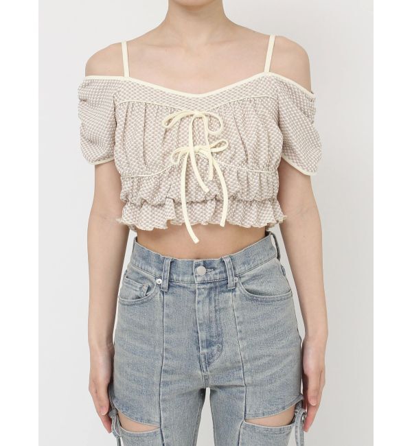 RESEXXY「ダブルリボンクロップドトップス」|Tシャツ・カットソー|