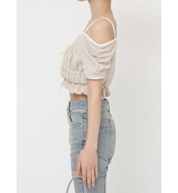 RESEXXY「ダブルリボンクロップドトップス」|Tシャツ・カットソー|