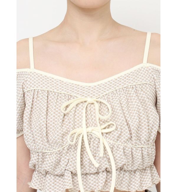 RESEXXY「ダブルリボンクロップドトップス」|Tシャツ・カットソー|