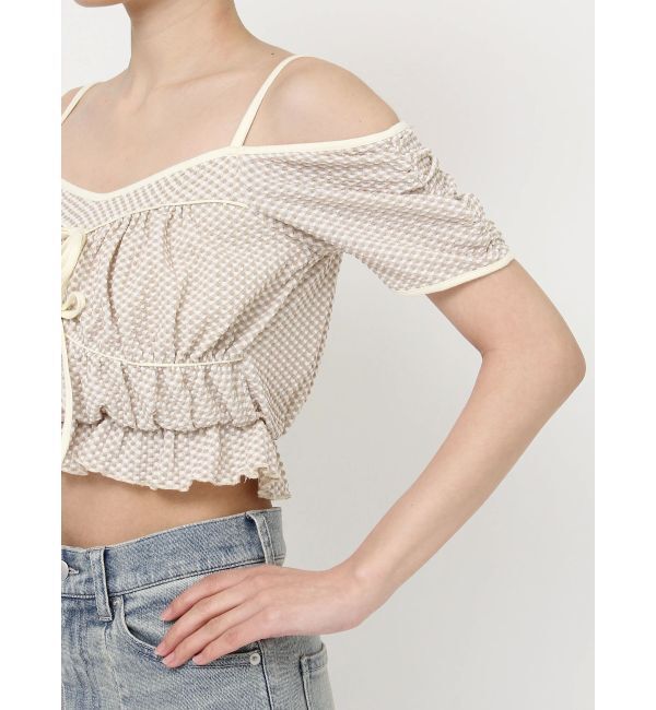 RESEXXY「ダブルリボンクロップドトップス」|Tシャツ・カットソー|