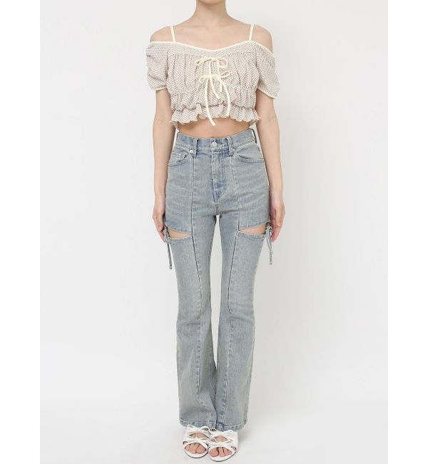 RESEXXY「ダブルリボンクロップドトップス」|Tシャツ・カットソー|