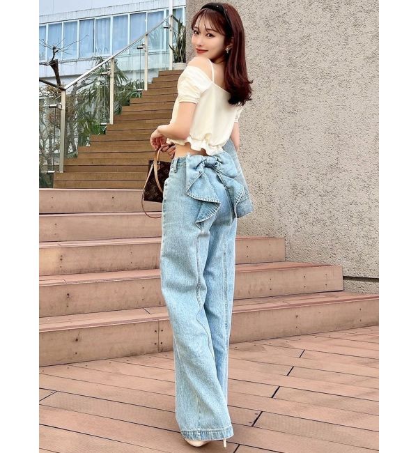 RESEXXY「ダブルリボンクロップドトップス」|Tシャツ・カットソー|