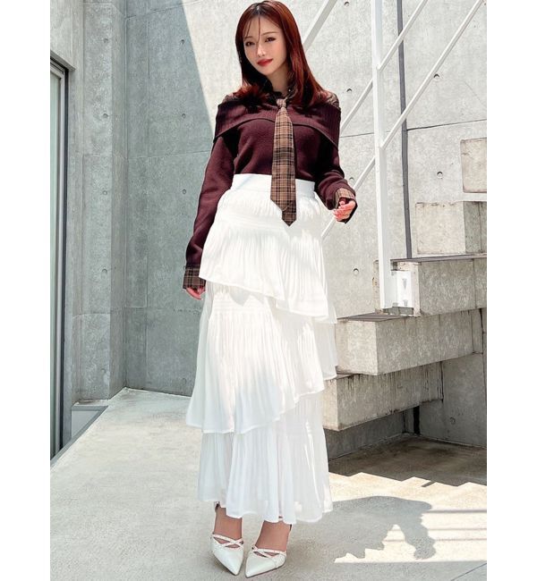 RESEXXY「シャツレイヤードニットトップス」|ニット・セーター|