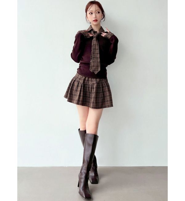 RESEXXY「シャツレイヤードニットトップス」|ニット・セーター|