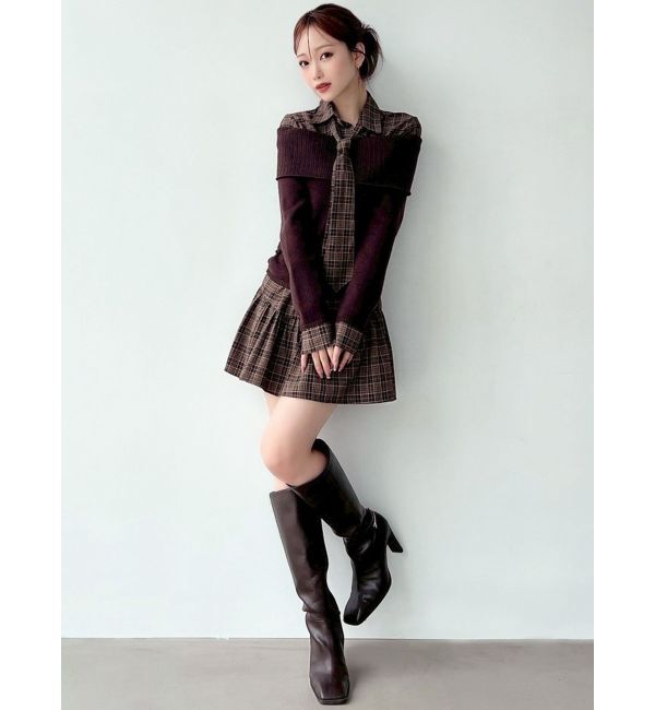 RESEXXY「シャツレイヤードニットトップス」|ニット・セーター|