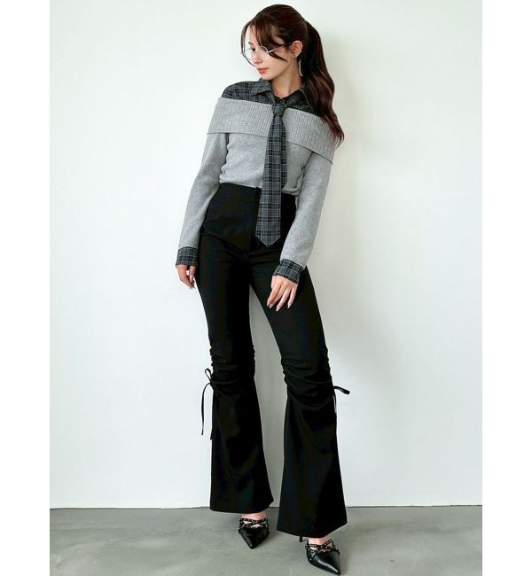 RESEXXY「シャツレイヤードニットトップス」|ニット・セーター|