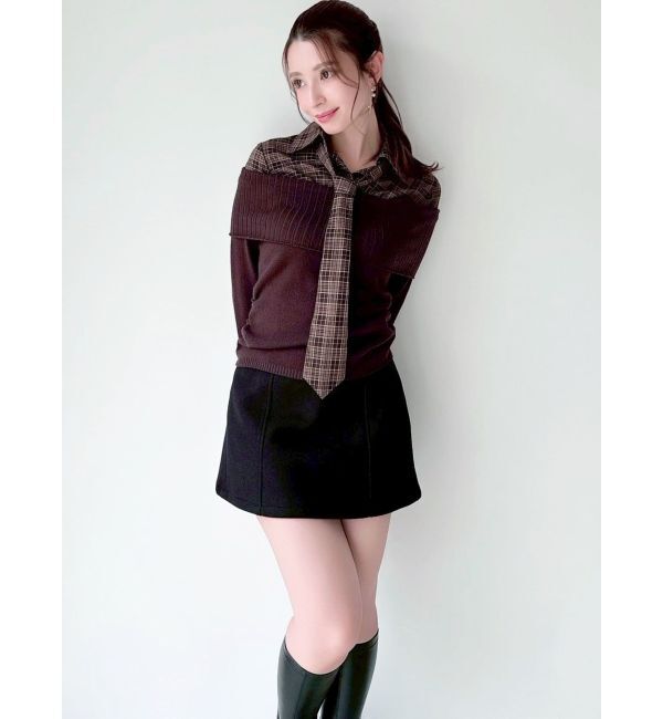 RESEXXY「シャツレイヤードニットトップス」|ニット・セーター|