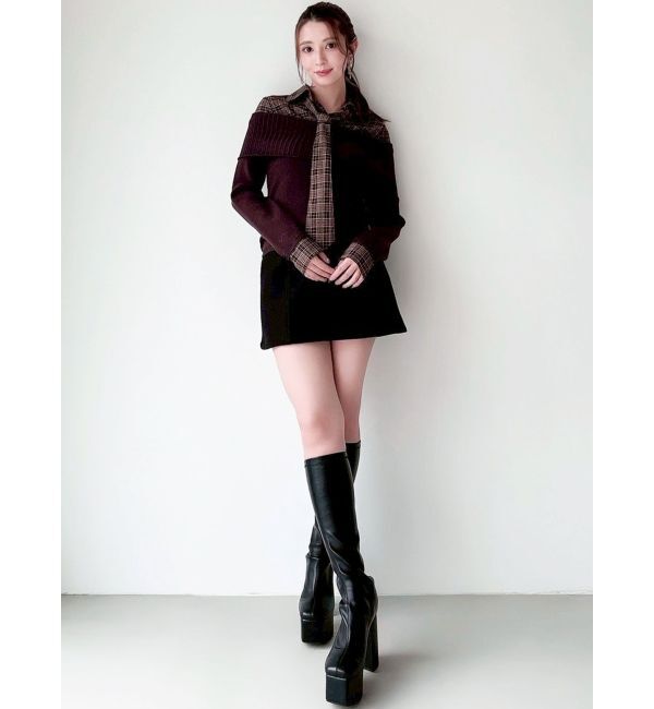 RESEXXY「シャツレイヤードニットトップス」|ニット・セーター|