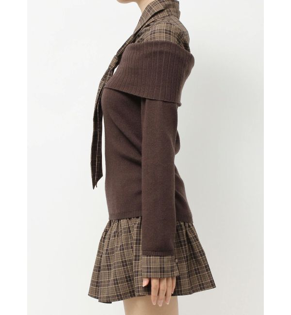 RESEXXY「シャツレイヤードニットトップス」|ニット・セーター|