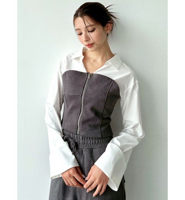 RESEXXY「スウェットビスチェドッキングシャツ【セットアップ着用可能】」|シャツ・ブラウス|