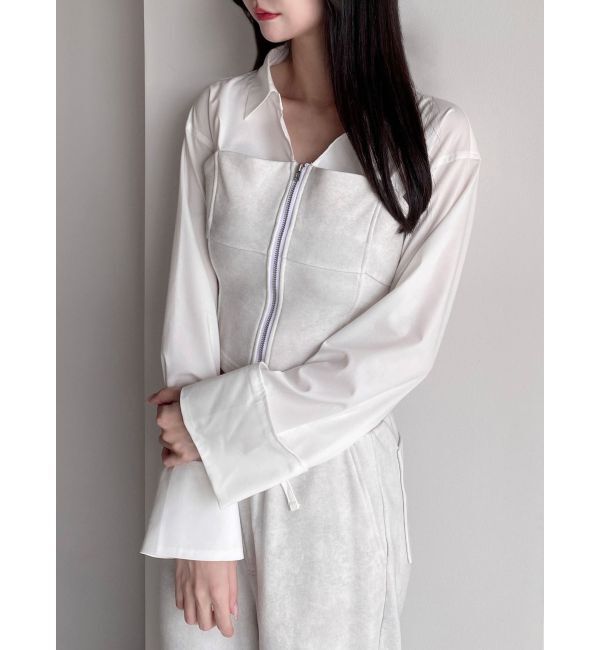 RESEXXY「スウェットビスチェドッキングシャツ【セットアップ着用可能】」|シャツ・ブラウス|