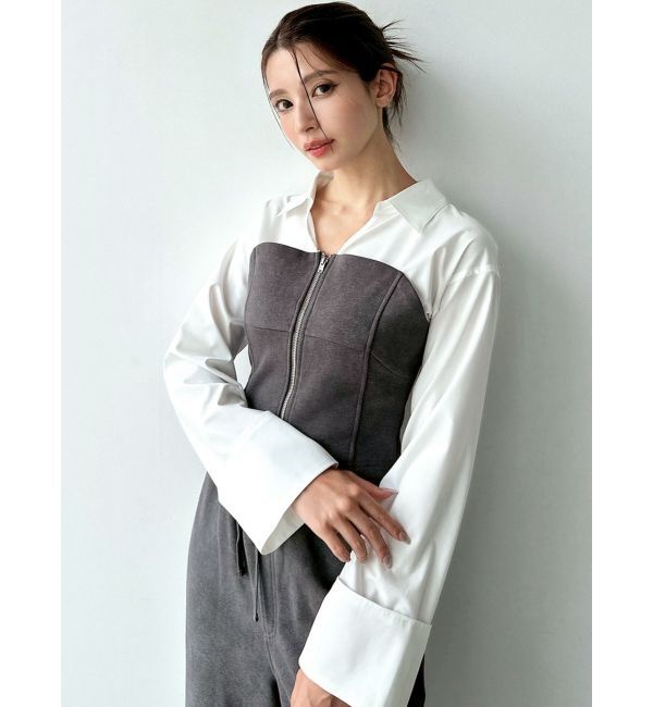 RESEXXY「スウェットビスチェドッキングシャツ【セットアップ着用可能】」|シャツ・ブラウス|