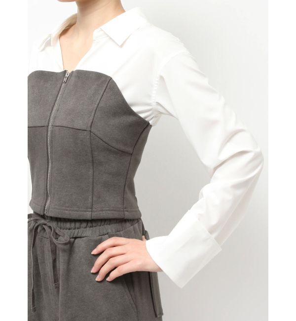 RESEXXY「スウェットビスチェドッキングシャツ【セットアップ着用可能】」|シャツ・ブラウス|