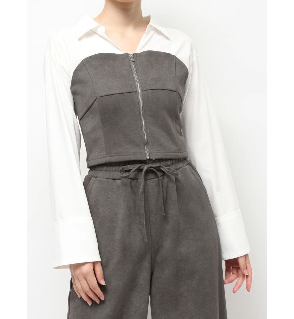 RESEXXY「スウェットビスチェドッキングシャツ【セットアップ着用可能】」|シャツ・ブラウス|