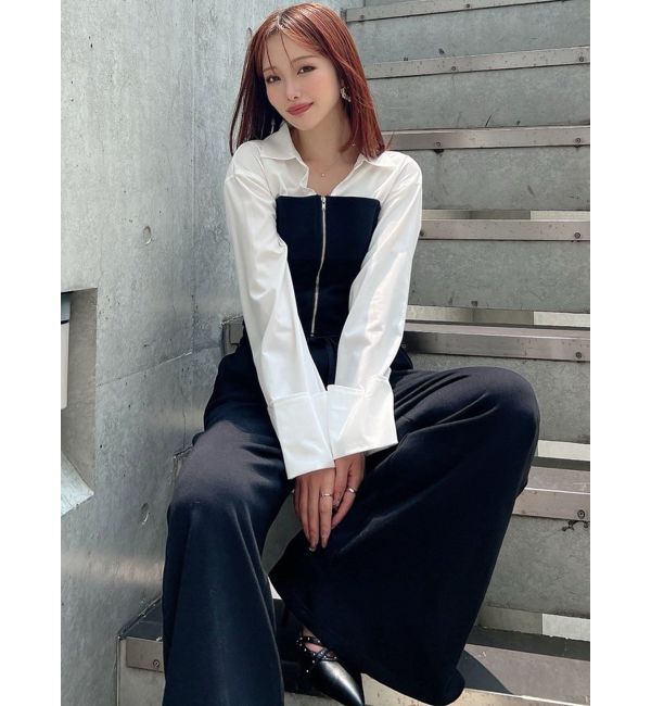 RESEXXY「スウェットビスチェドッキングシャツ【セットアップ着用可能】」|シャツ・ブラウス|