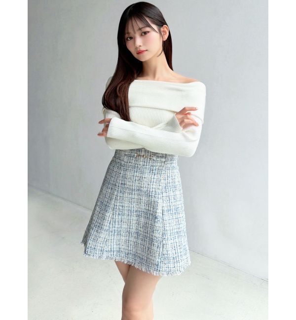 RESEXXY「フリンジツイードミニスカート【セットアップ着用可能】」|スカート|