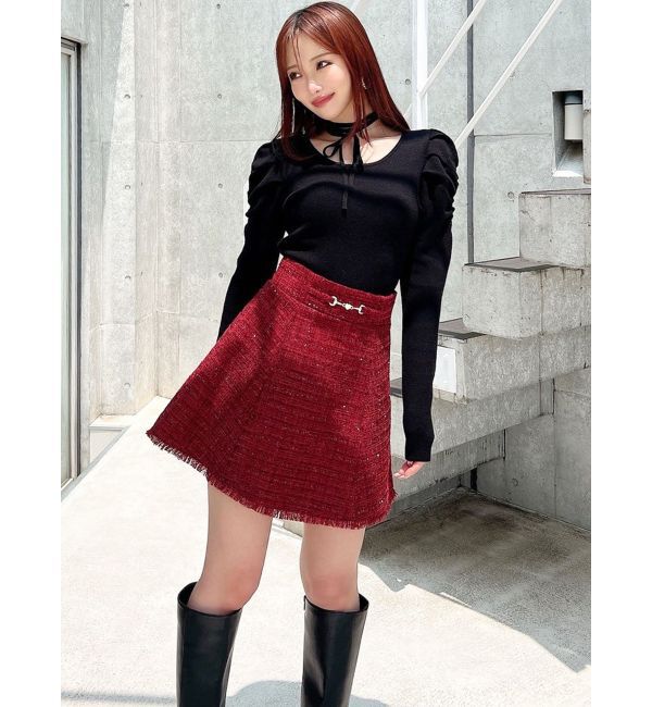 RESEXXY「フリンジツイードミニスカート【セットアップ着用可能】」|スカート|