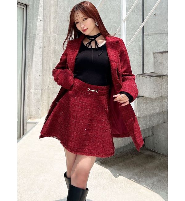 RESEXXY「フリンジツイードミニスカート【セットアップ着用可能】」|スカート|