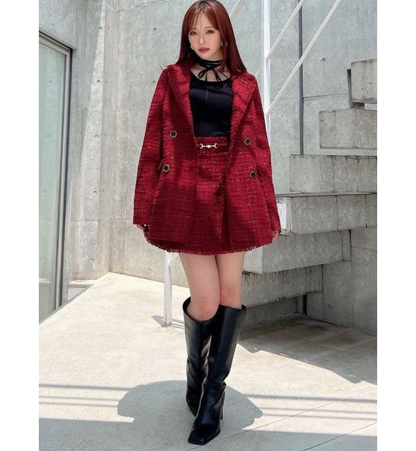 RESEXXY「フリンジツイードミニスカート【セットアップ着用可能】」|スカート|