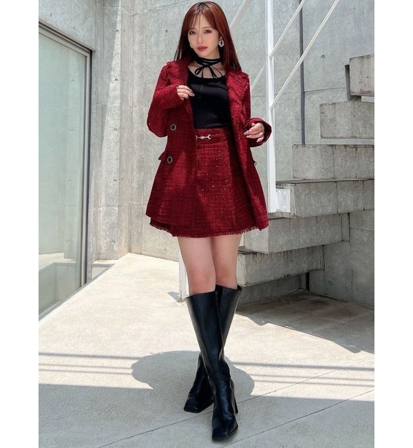 RESEXXY「フリンジツイードミニスカート【セットアップ着用可能】」|スカート|