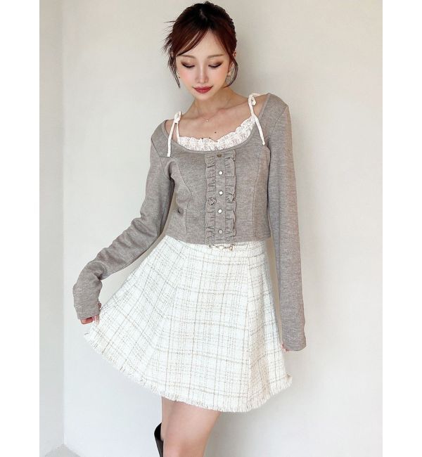 RESEXXY「フリンジツイードミニスカート【セットアップ着用可能】」|スカート|