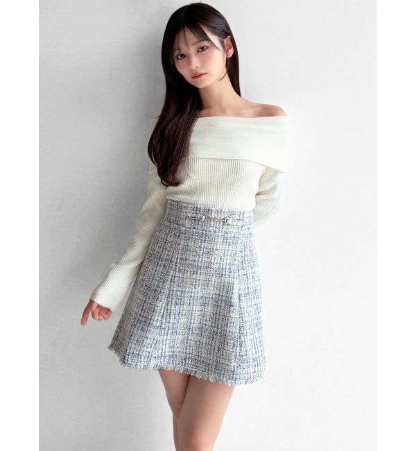 RESEXXY「フリンジツイードミニスカート【セットアップ着用可能】」|スカート|