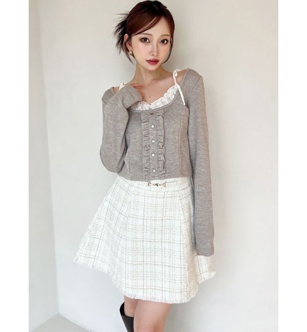 RESEXXY「フリンジツイードミニスカート【セットアップ着用可能】」|スカート|