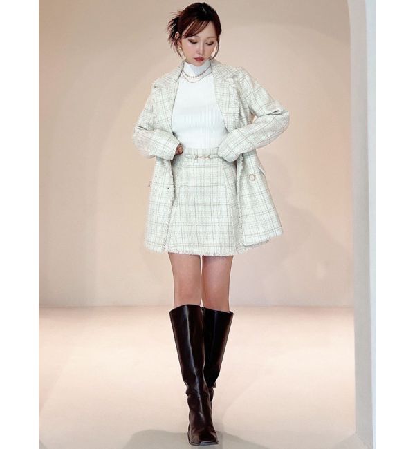 RESEXXY「フリンジツイードミニスカート【セットアップ着用可能】」|スカート|