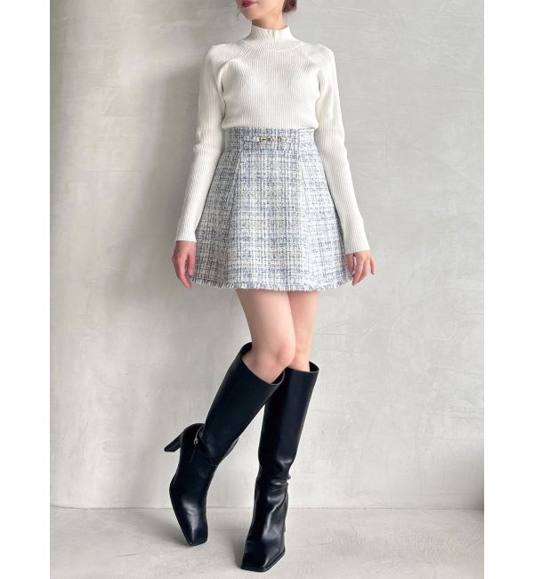 RESEXXY「フリンジツイードミニスカート【セットアップ着用可能】」|スカート|