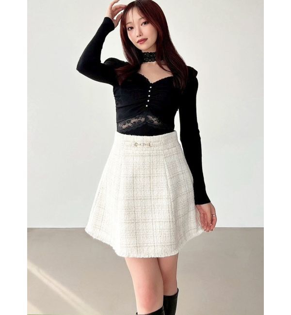 RESEXXY「フリンジツイードミニスカート【セットアップ着用可能】」|スカート|