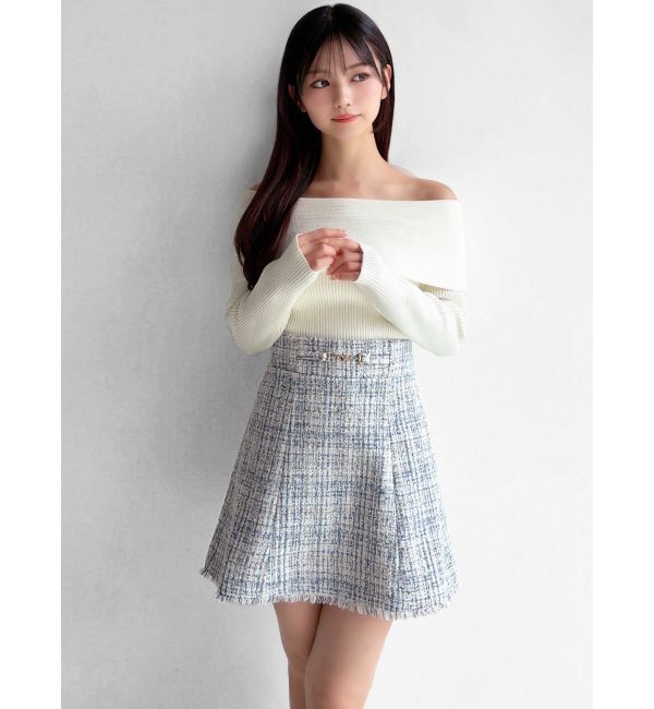 RESEXXY「フリンジツイードミニスカート【セットアップ着用可能】」|スカート|