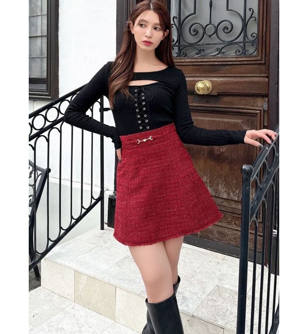 RESEXXY「フリンジツイードミニスカート【セットアップ着用可能】」|スカート|