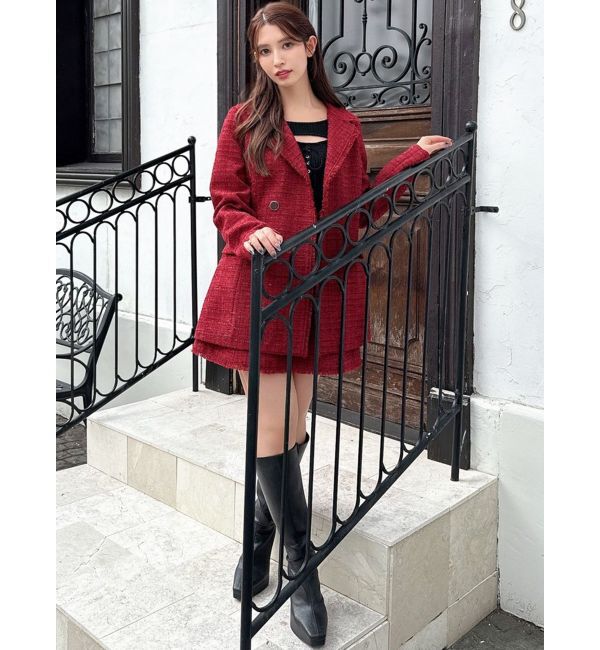 RESEXXY「フリンジツイードミニスカート【セットアップ着用可能】」|スカート|