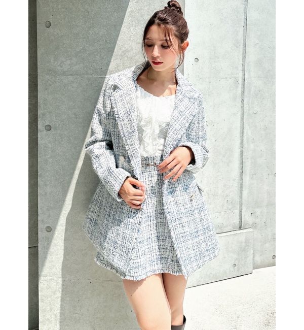 RESEXXY「フリンジツイードミニスカート【セットアップ着用可能】」|スカート|