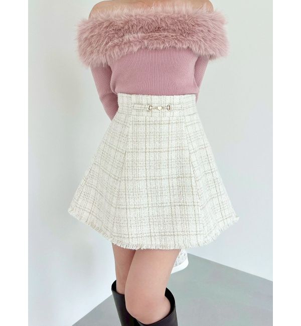 RESEXXY「フリンジツイードミニスカート【セットアップ着用可能】」|スカート|