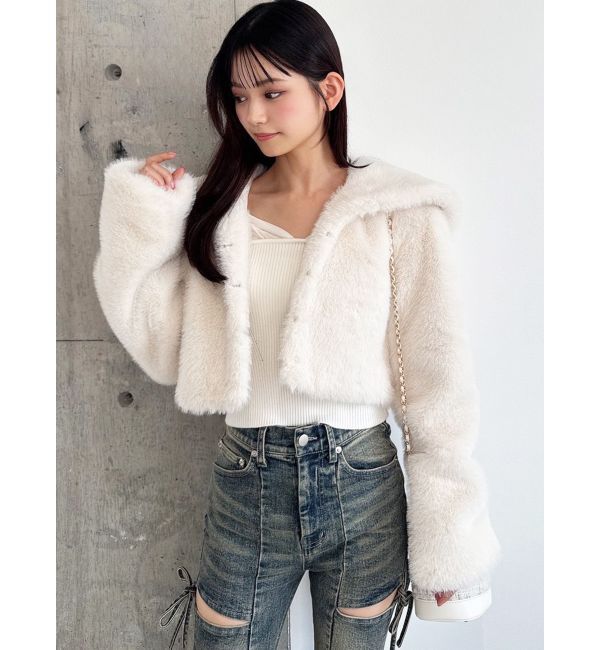 RESEXXY「フラッフィービッグカラーブルゾン」|ブルゾン・スタジャン|