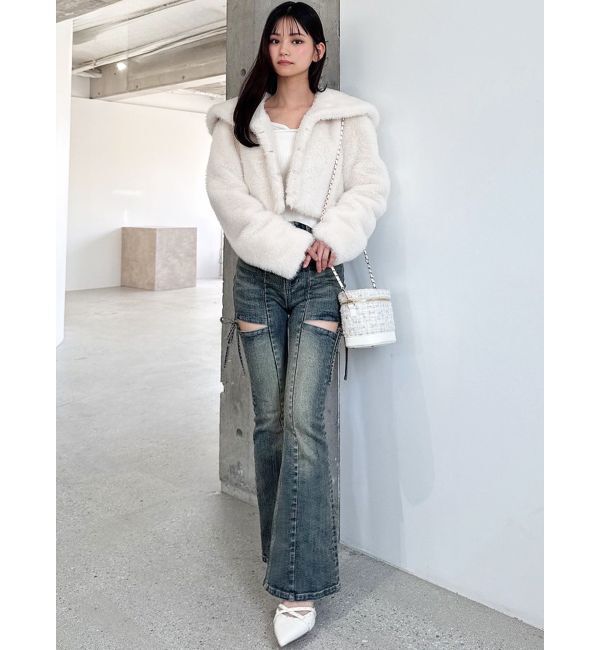 RESEXXY「フラッフィービッグカラーブルゾン」|ブルゾン・スタジャン|