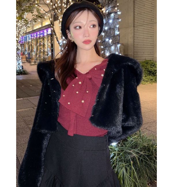 RESEXXY「フラッフィービッグカラーブルゾン」|ブルゾン・スタジャン|