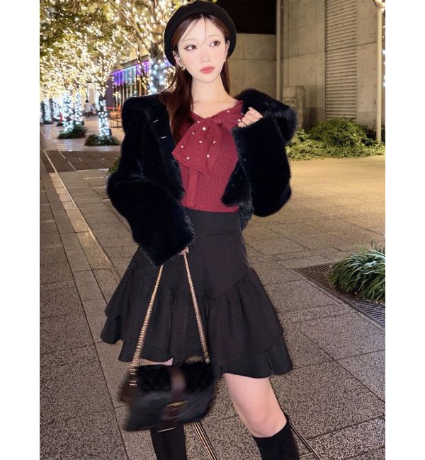 RESEXXY「フラッフィービッグカラーブルゾン」|ブルゾン・スタジャン|