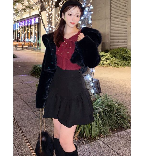 RESEXXY「フラッフィービッグカラーブルゾン」|ブルゾン・スタジャン|