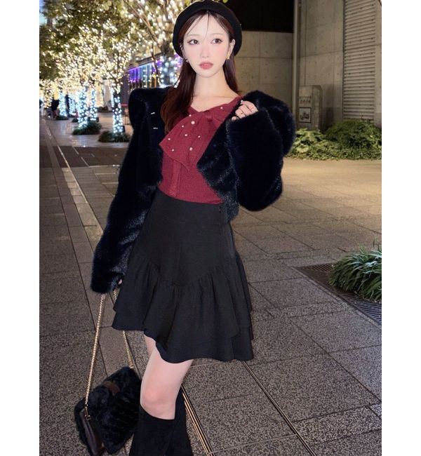 RESEXXY「フラッフィービッグカラーブルゾン」|ブルゾン・スタジャン|