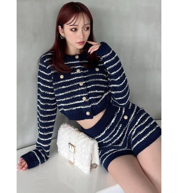 RESEXXY「ツイードボーダーニットカーディガン【セットアップ着用可能】」|カーディガン|