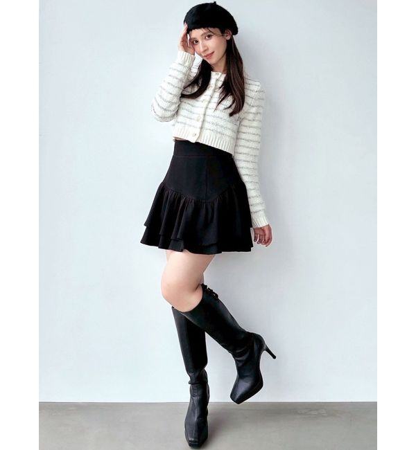 RESEXXY「ツイードボーダーニットカーディガン【セットアップ着用可能】」|カーディガン|