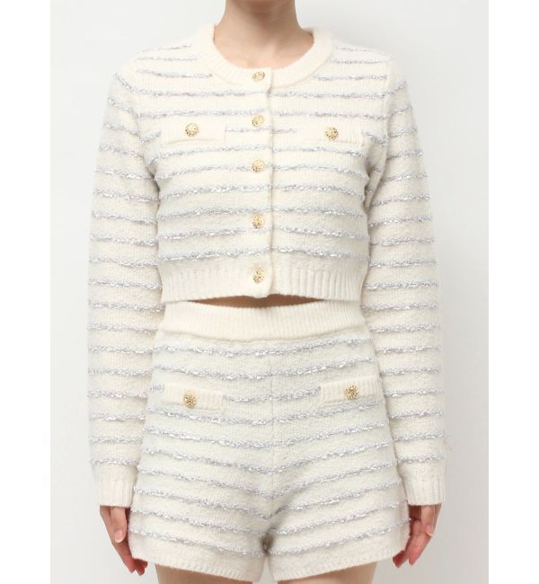 RESEXXY「ツイードボーダーニットカーディガン【セットアップ着用可能】」|カーディガン|