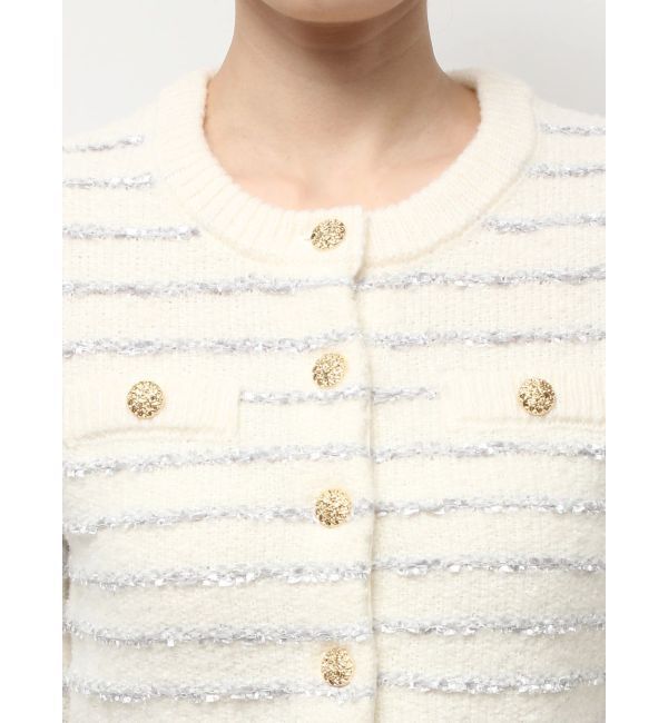 RESEXXY「ツイードボーダーニットカーディガン【セットアップ着用可能】」|カーディガン|