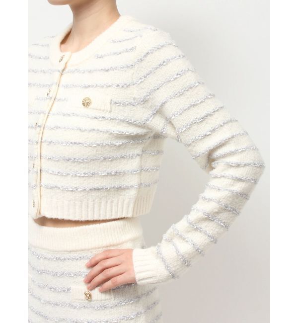 RESEXXY「ツイードボーダーニットカーディガン【セットアップ着用可能】」|カーディガン|