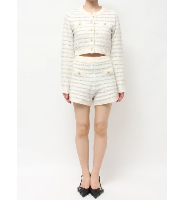 RESEXXY「ツイードボーダーニットカーディガン【セットアップ着用可能】」|カーディガン|