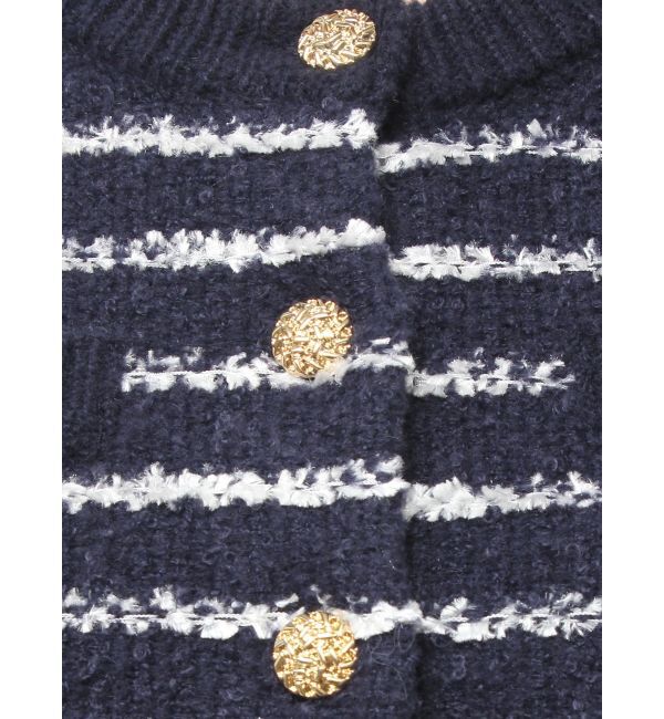 RESEXXY「ツイードボーダーニットカーディガン【セットアップ着用可能】」|カーディガン|