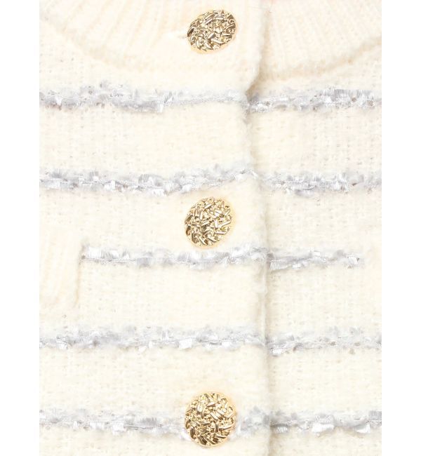 RESEXXY「ツイードボーダーニットカーディガン【セットアップ着用可能】」|カーディガン|